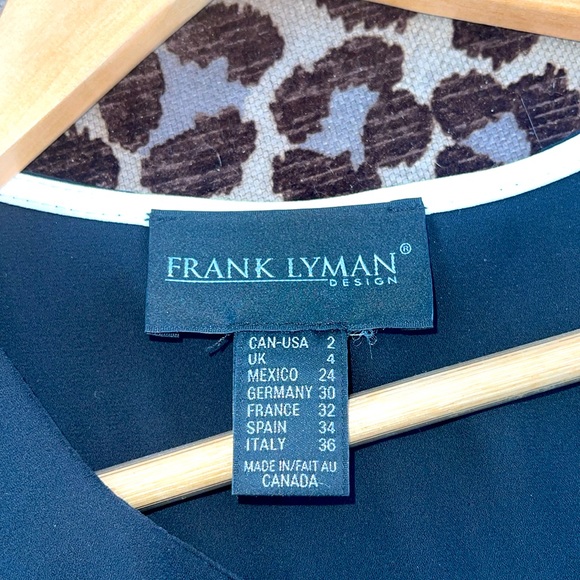 Frank Lyman sleeveless black and white trim layered blouse - Picture 3 of 4